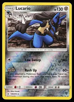 Lucario 126/214 Reverse Holo Rare Unbroken Bonds Pokemon Card - Image 1