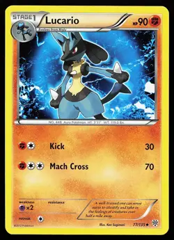 Lucario 77/135 Uncommon Plasma Storm Pokemon Card - Image 1