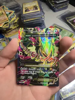2015 Pokemon XY Roaring Skies M Mega Rayquaza EX 105/108 Full Art Holo Foil Rare - Image 3