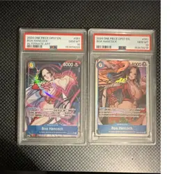 One Piece TCG Boa Hancock OP07-051 SR and Alt Art Sequential PSA 10’s - Image 1