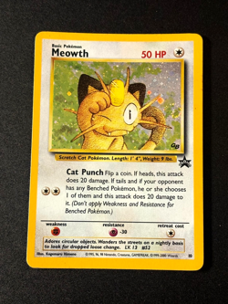 WOTC Pokemon TCG Promo - Holo Rare - Meowth #10 - w/ SWIRL - MP Card - Image 1