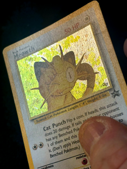 WOTC Pokemon TCG Promo - Holo Rare - Meowth #10 - w/ SWIRL - MP Card - Image 3