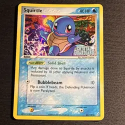 Squirtle 64/100 Pokemon TCG Crystal Guardians Reverse Holo Foil STAMPED Card LP - Image 1