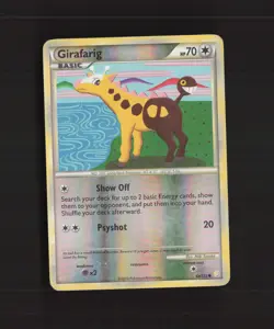 Girafarig 64/123 HeartGold SoulSilver Reverse Holo Pokemon Card MP - Image 1