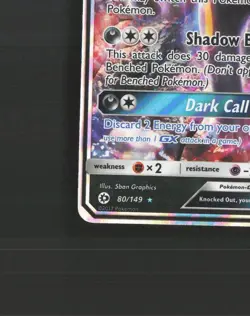 Umbreon GX 80/149 Sun & Moon Ultra Rare Holo Pokemon Card LP - Image 5