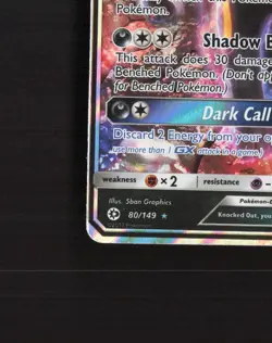 Umbreon GX 80/149 Sun & Moon Ultra Rare Holo Pokemon Card LP - Image 5