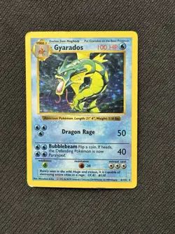 Gyarados 6/102 Shadowless Base Set Holo Rare Pokemon Card - Image 1