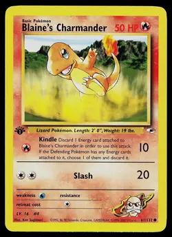 Pokemon Card - Blaine's Charmander Gym Heroes 61/132 1st Edition Common - Image 1