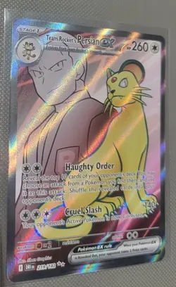 Team Rockets Persian EX 219/182 Destined Rivals Full Art Card - Image 1