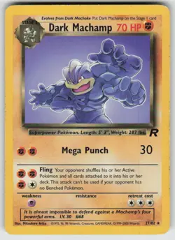 Dark Machamp 27/82 Rare Team Rocket Pokemon Unlimited Heavily Played - Image 1