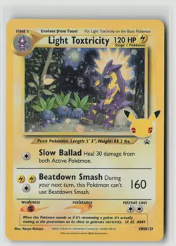 Light Toxtricity SWSH137 Holo Promo Sword & Shield Promo Pokemon Heavily Played - Image 1