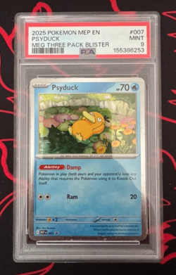 *MINT PSA 9* Psyduck Cosmo Foil, Black star Promo 007, Pokemon Mega Evolution - Image 2