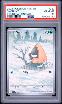 2026 POKEMON ASC EN-ASCENDED HEROES ILLUSTRATION RARE #227 SNORUNT PSA 10 - Image 1