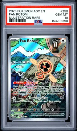 2026 POKEMON ASC EN-ASCENDED HEROES ILLUSTRATION RARE #250 FAN ROTOM PSA 10 - Image 1