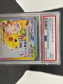 PSA 9 Pokemon Pikachu ex 238/191 Surging Sparks Full Art SIR - Image 2
