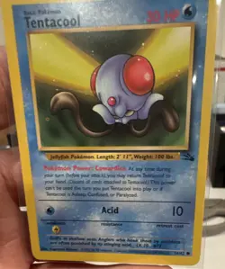 Pokemon TCG Tentacool 56/62 Fossil Unlimited Common Regular EN - Image 1