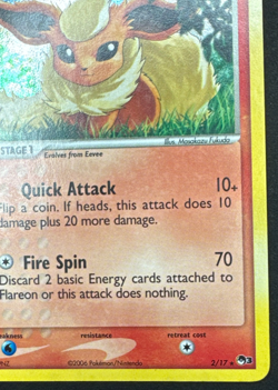 FLAREON 2/17 DMG RARE POP SERIES 3 POKEMON 2006 - Image 2
