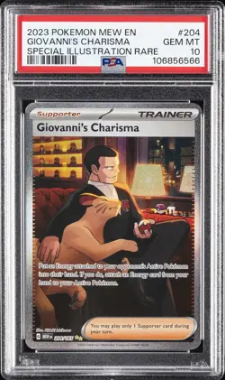 2023 POKEMON MEW EN-151 SPECIAL ILLUSTRATION RARE GIOVANNI'S CHARISMA PSA 10 - Image 1