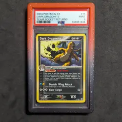 Team Rocket Returns Dark Dragonite 15/109 Pokemon Non-holo PSA 9 with Guard - Image 1