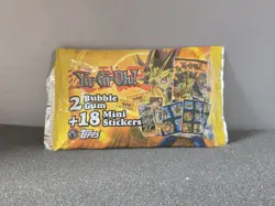 Vintage Topps Yu-Gi-Oh Sealed 2 Bubblegum + 18 Mini Sticker Pack - 1996 Sealed - Image 1