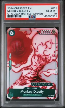 2024 ONE PIECE PROMOS UTA DECK BATTLE-WINNER #061 MONKEY D. LUFFY PSA 10 - Image 1