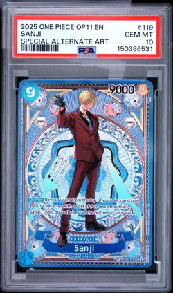 2025 One Piece OP11 #119 Sanji Special Alternate Art PSA 10 GEM MT - Image 1