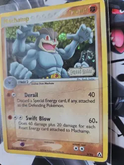 Machamp Legend Maker Reverse Holo Card 9/92 HUGE SWIRL - Image 1