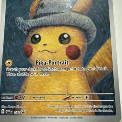 Pokemon TCG: Van Gogh Pikachu with Grey Felt Hat SVP 085 Promo Card - Sealed - Image 3