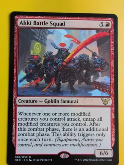 Akki Battle Squad. NEC rare Goblin Samurai MTG Card. - Image 2