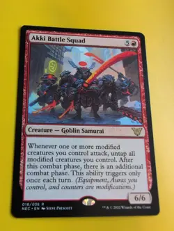 Akki Battle Squad. NEC rare Goblin Samurai MTG Card. - Image 4