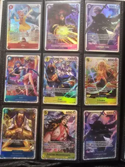 One Piece LOT OF 77 SR Foil Cards, Leader Cards, SEC Card, Binder Not Included - Image 1