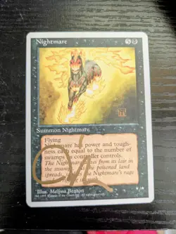 MTG FOURTH EDITION Nightmare SIGNED IN GOLD BY MELISSA BENSON - Image 1