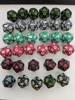 Magic The Gathering Spindown D20 Die Dice - 34 lot of random dice - Image 1