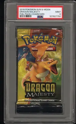 PSA 9 - Sun & Moon Dragon Majesty (Charizard Art) Foil Pack - Pokemon - Image 1