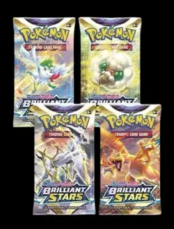 Pokemon TCG Sword & Shield Brilliant Stars Booster Packs - Complete Art Set of 4 - Image 1