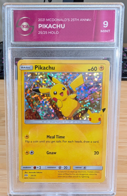 2021 Pokemon Pikachu Holo McDonald’s Collection 25th Anniversary 25/25 TGA 9 - Image 1