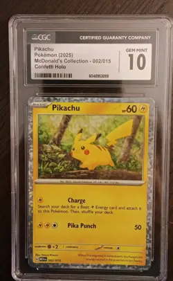 CGC 10 Pikachu 002/015 Confetti Holo McDonalds Collection Pokemon TCG - Image 1