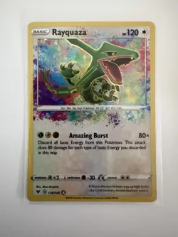 Rayquaza 138/185 Amazing Rare Holo - Vivid Voltage - Pokemon TCG - English 2020 - Image 1