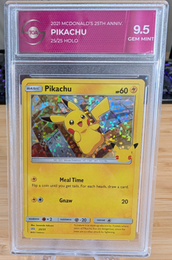 2021 Pokemon Pikachu Holo McDonald’s Collection 25th Anniversary 25/25 TGA 9.5 - Image 1