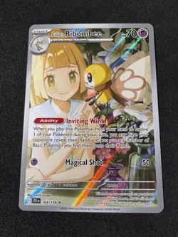 Pokemon Lillie's Ribombee 164/159 Sv09 Journey Together Holo Illustration Rare - Image 1