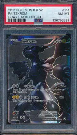 2011 Pokemon Black & White 114 Full Art Zekrom Gray Background PSA 8 - 136753387 - Image 1