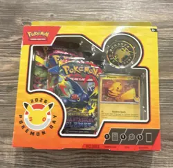 Pokemon TCG Pokemon Day 2026 Box Pikachu Stamped Promo, Coin & 3 Boosters - Image 1