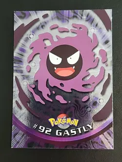 NM! HOLO FOIL Gastly #92 Topps Blue Label TV Animation Edition POKEMON Series 2 - Image 1