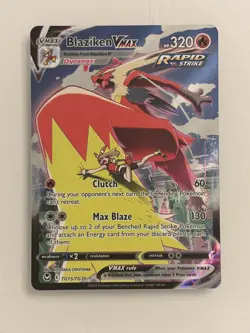 Pokemon Blaziken VMAX Ultra Rare Full Art Holo TG15/TG30 Silver Tempest NM/mint - Image 1