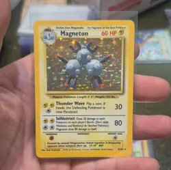 Pokemon TCG Magneton 9/102 Fossil Holo Rare 60 HP Stage 1 EN 1999 WOTC - Image 1