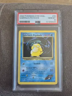 PSA 10 ⭐ Pokemon Sabrina's Psyduck 99 Gym Challenge Vintage Non-Holo - Image 1