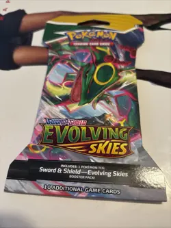 1X Pokemon Sword & Shield Evolving Skies Sleeved Booster Pack Rayquaza Art🔥 - Image 1