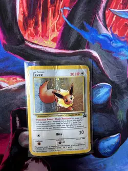 Eevee 11 Promo Wizards Black Star Promos Pokemon Holo VERY Damaged - Image 1