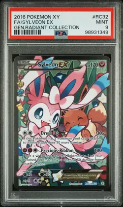 2016 Pokemon XY Generations Radiant Collection Sylveon EX Full Art #RC32 PSA 9 - Image 1