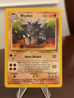 Rhydon Legendary Collection 35/110 Non-Holo Rare Pokemon Card - LP - Image 1